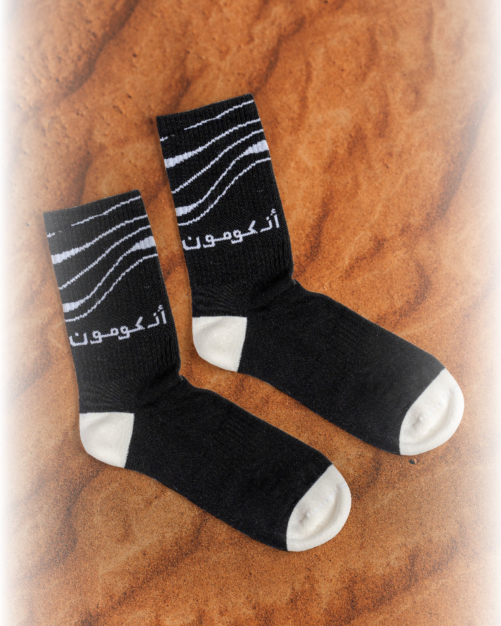 WHITE ON BLACK SOCKS